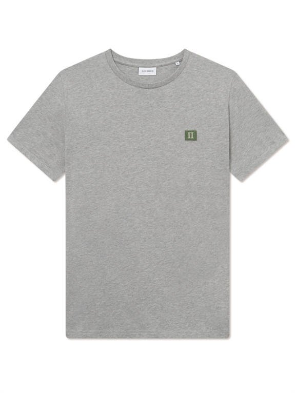 Les Deux Piece T-shirt - Light Grey Melange/Chive Green-Light Sand